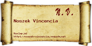 Noszek Vincencia névjegykártya
